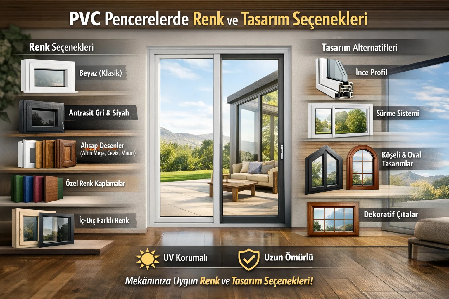 PVC Pencerelerde Renk ve Tasarım Seçenekleri