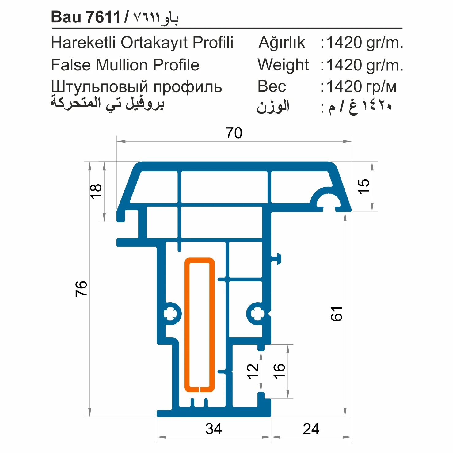 Bau 7650 / 76 mm