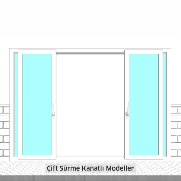 Hyperline Tam Yalıtımlı Sürme Sistemi (Çift Sürme Kanatlı Model)